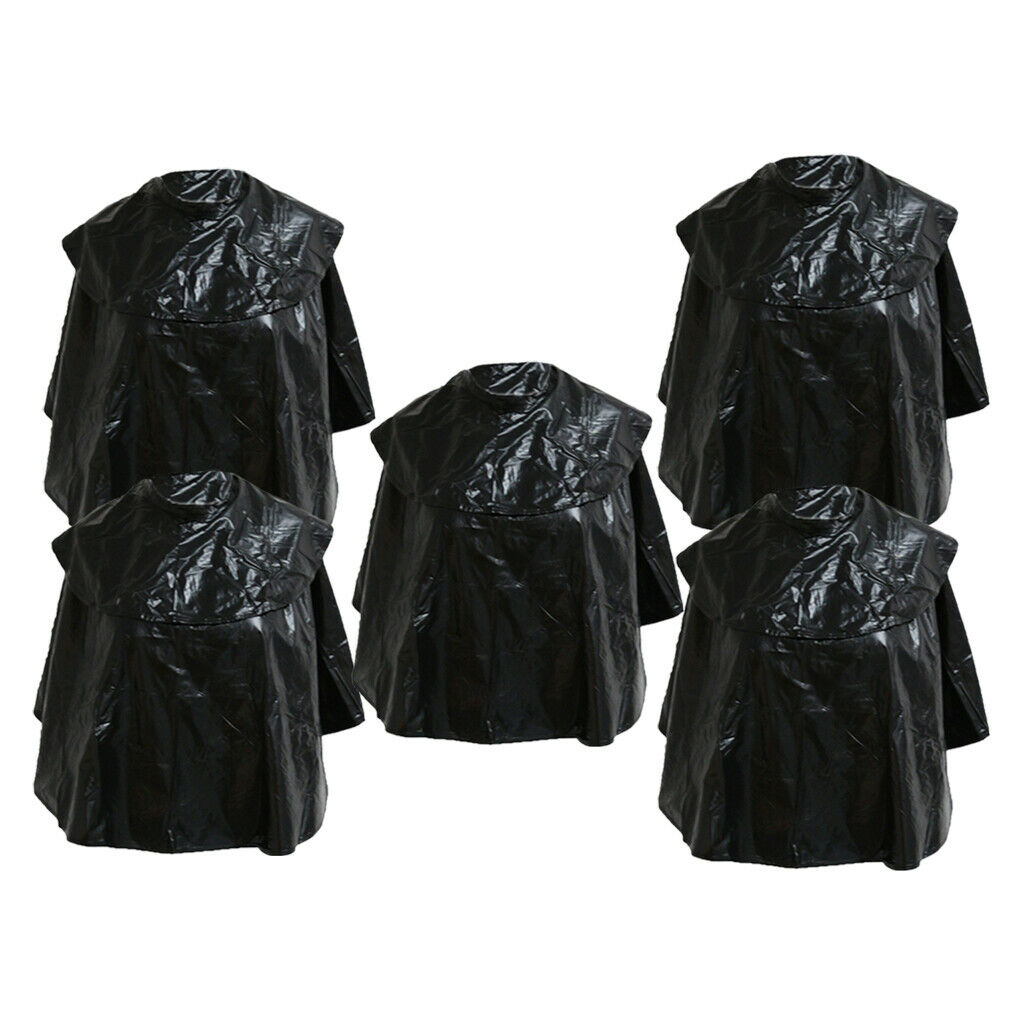 5x Hair Cutting Cape Unisex Salon Hairdresser Barber Shop Gowns Capes Black
