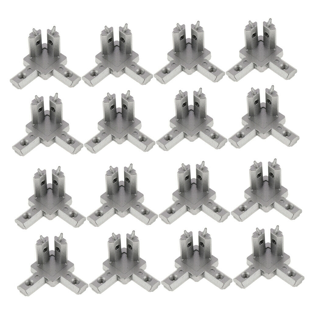 16pcs Aluminum Profile EU T-slot L-shape 3-way inside Corner Connector