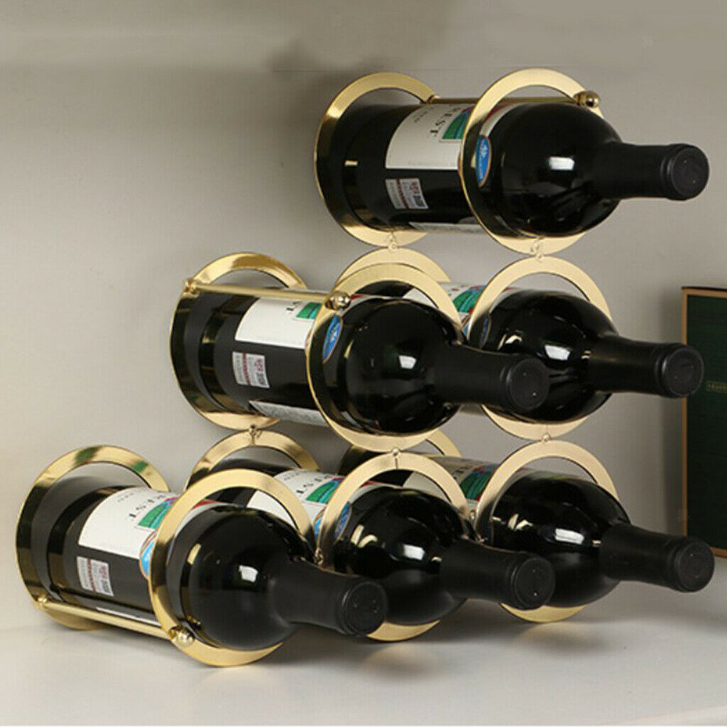 European Style Red Wine Rack Alloy Decorative 5 Bottle Wine Storage Holder H