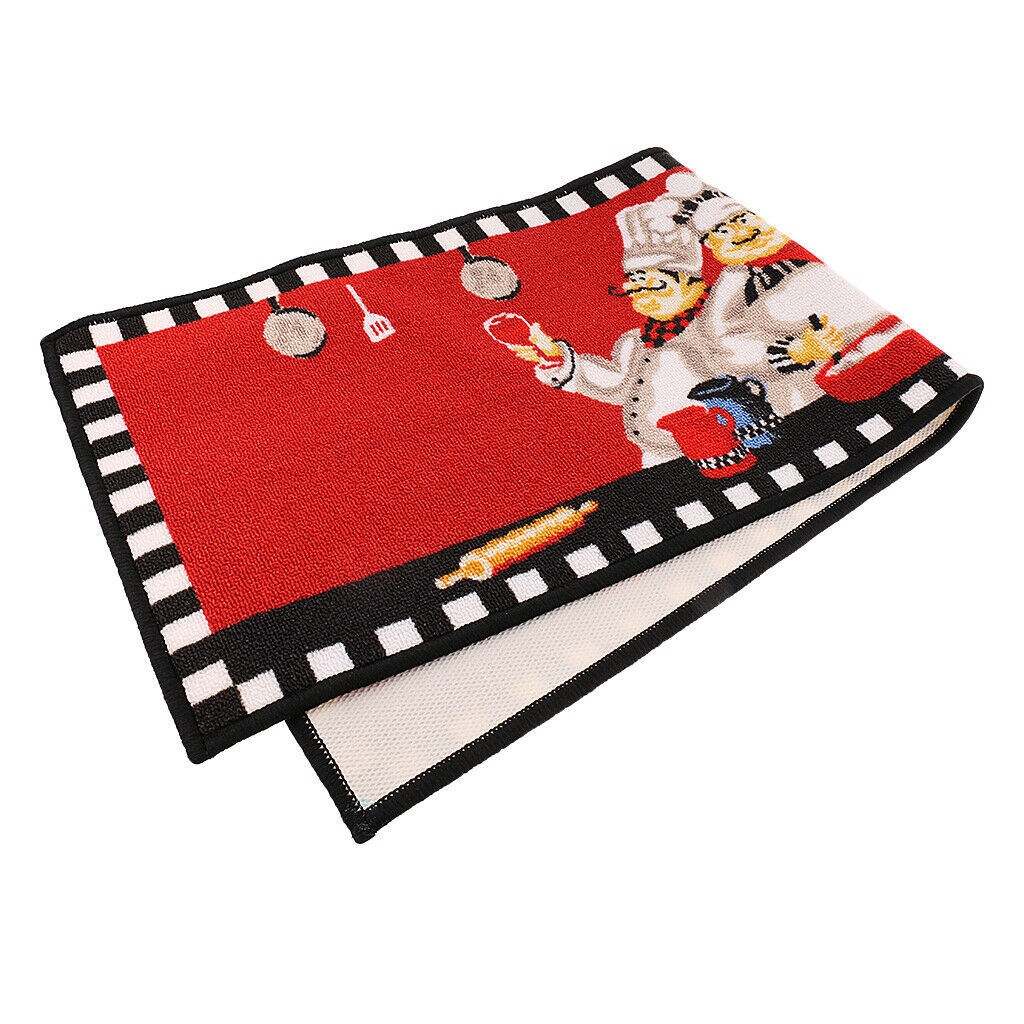 Chef Kitchen Area Rug Anti-Skid Living Bedroom Floor Mat Carpet 40 x 120CM