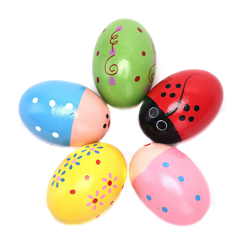 Kids Wooden Baby Music Toys Children Random Colors Wooden Sand Eggs Instr.l8