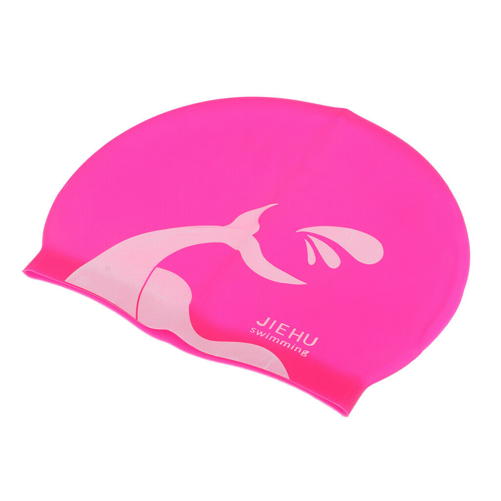 Swim Caps Waterproof Unisex Premium Silicone No-Slip Swimming Hat Pink