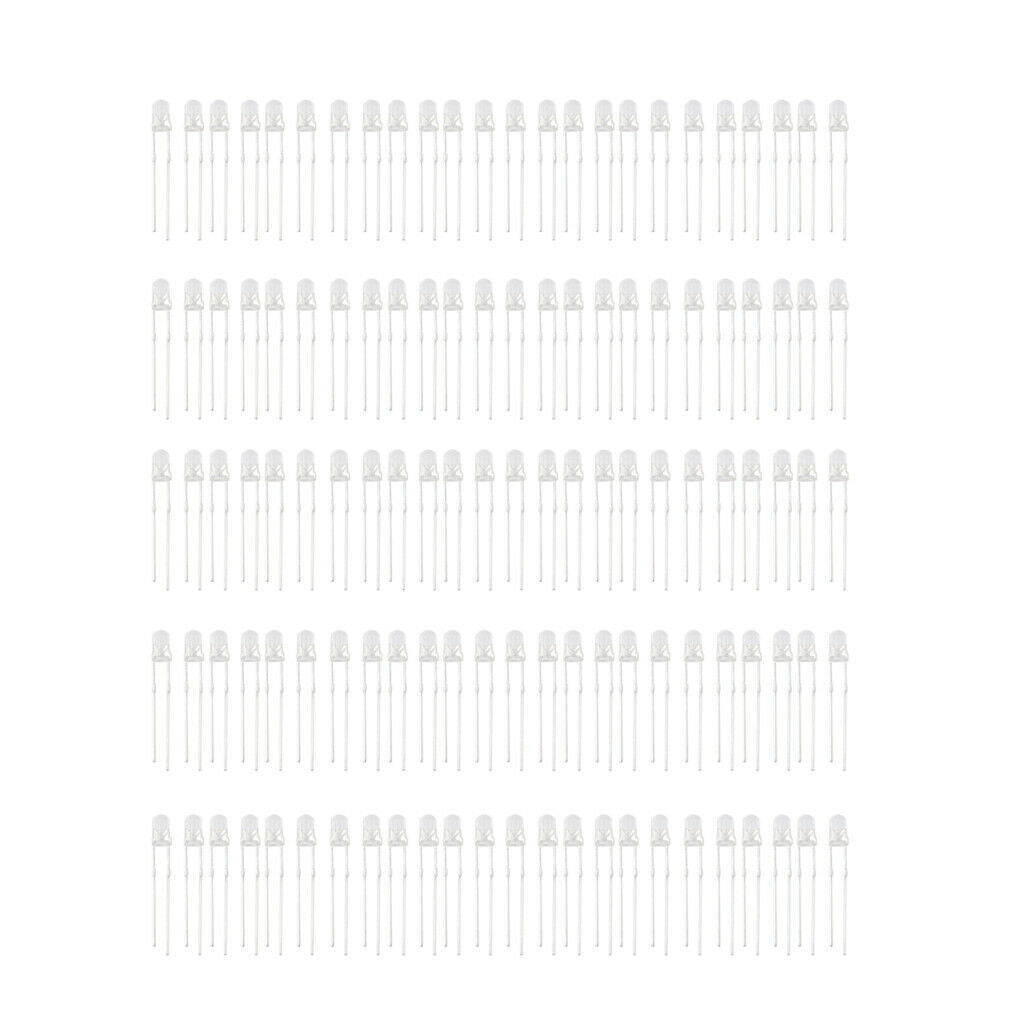 100pcs 3mm White Light LED Light Emitting Diode Accessories