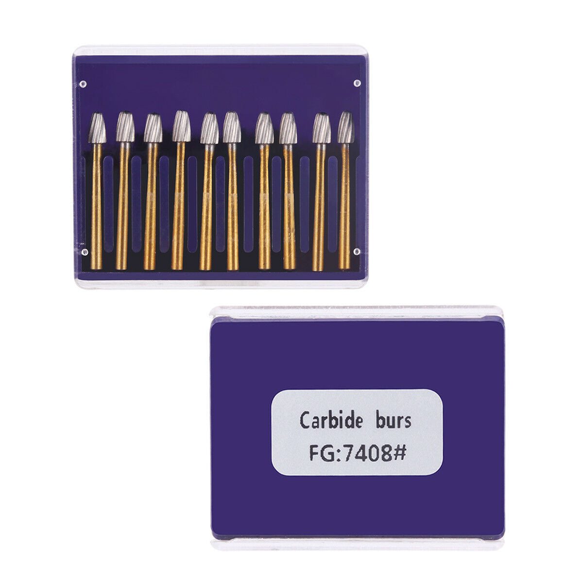 3X Dental Tungsten Steel Carbide Burs FG7408 Titanium Coated Trimming &Finishing