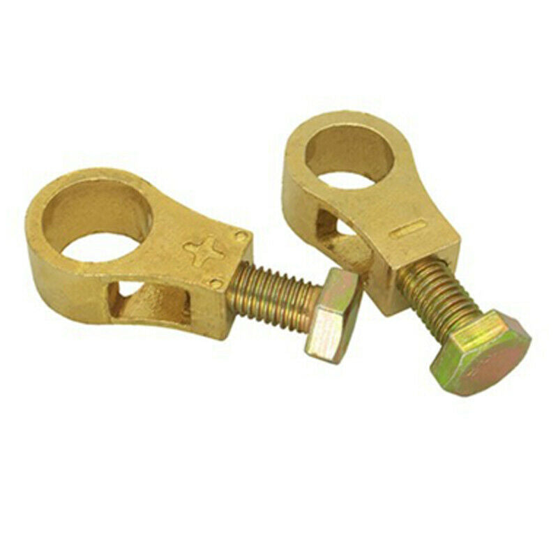 2PC Pure Brass Heavy Duty Battery Top Post Cable Terminal Wire Connector 17-19mm