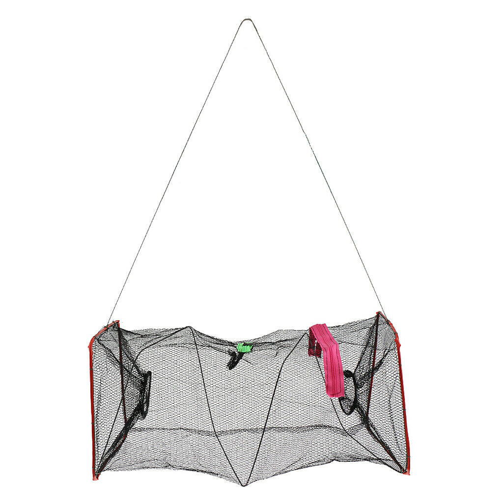 Portable Foldable Fishing Trap Cast Net Crab   Minnow Gear Trap Black