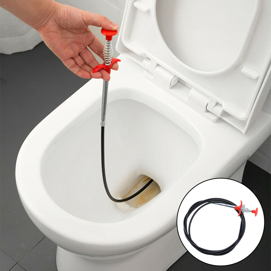 Spring Pipe Sink Cleaning Hook Kitchen Bathroom Sewer Dredging Tool 200cm