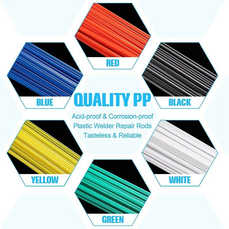 120 Pieces Color Plastic Welding Rods 9.8 Inch Length PP Welder Repair Rods foQ9