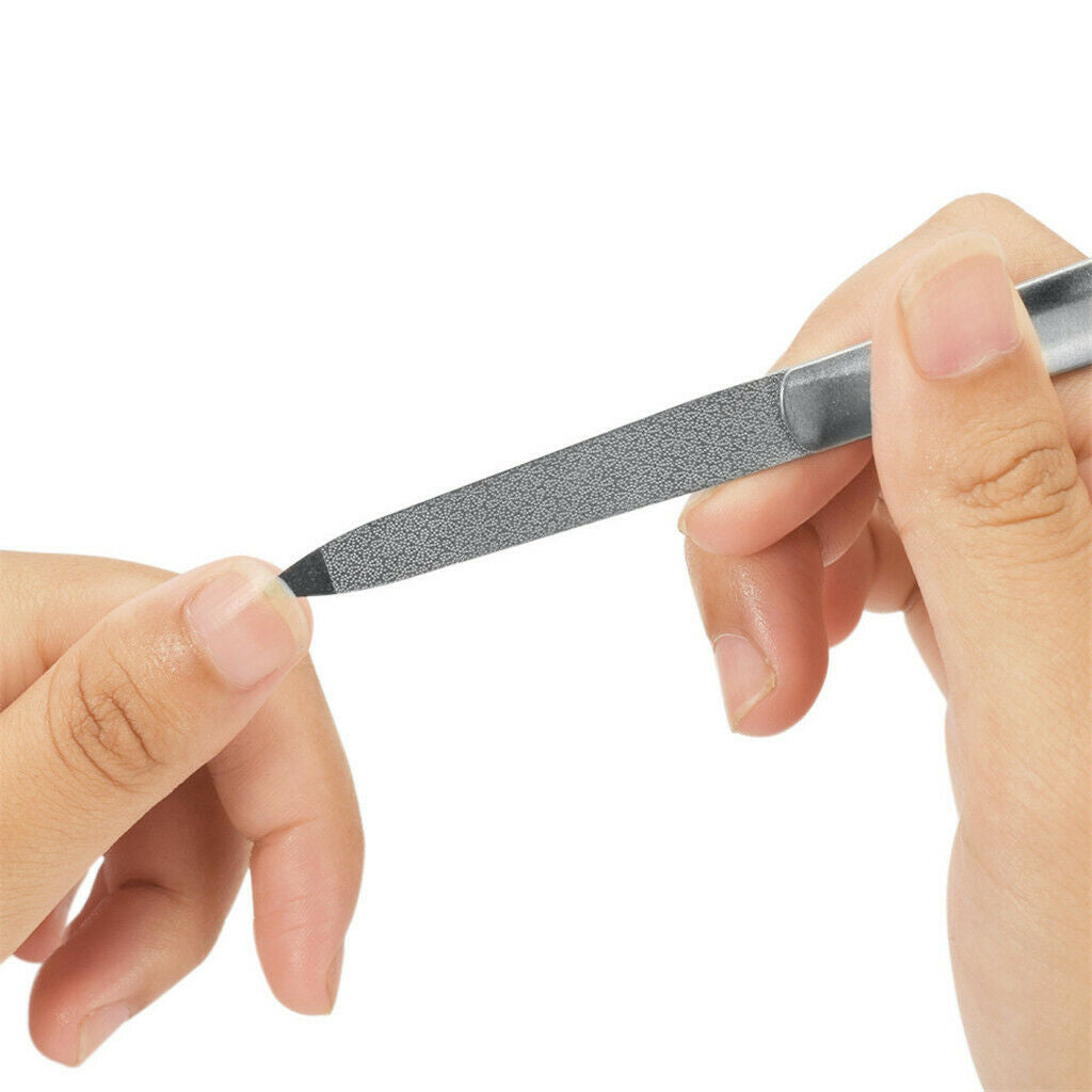 Double Sides Nail Files Stainless Steel Nail Buffer Manicure Pedicure Cuticle