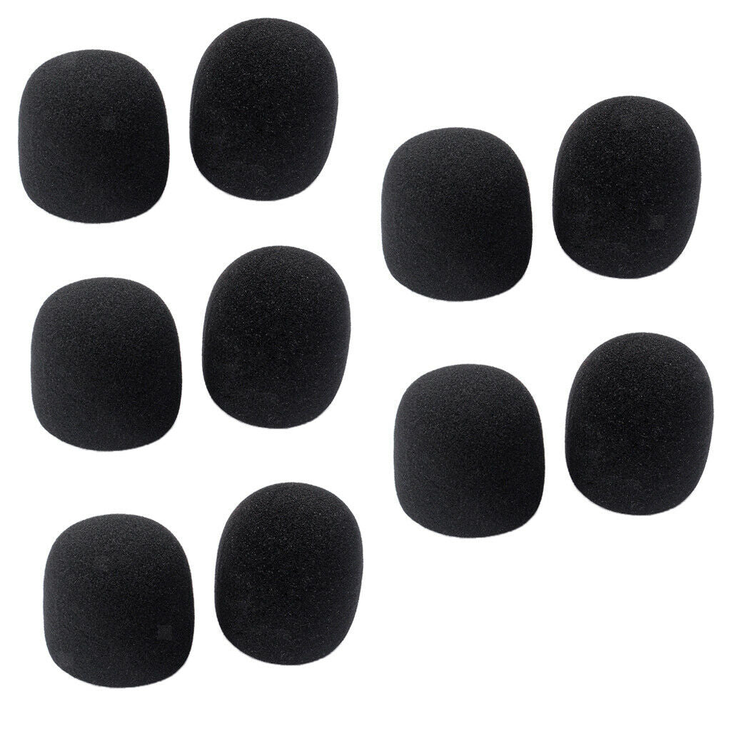10 Pack Black Handheld Stage Microphone Windscreen Foam Mic Cover Karaoke