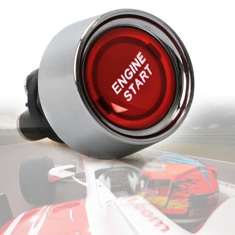 12V Race Car Dash Red LEDs Illuminated Engine Start Switch Push Button Starter
