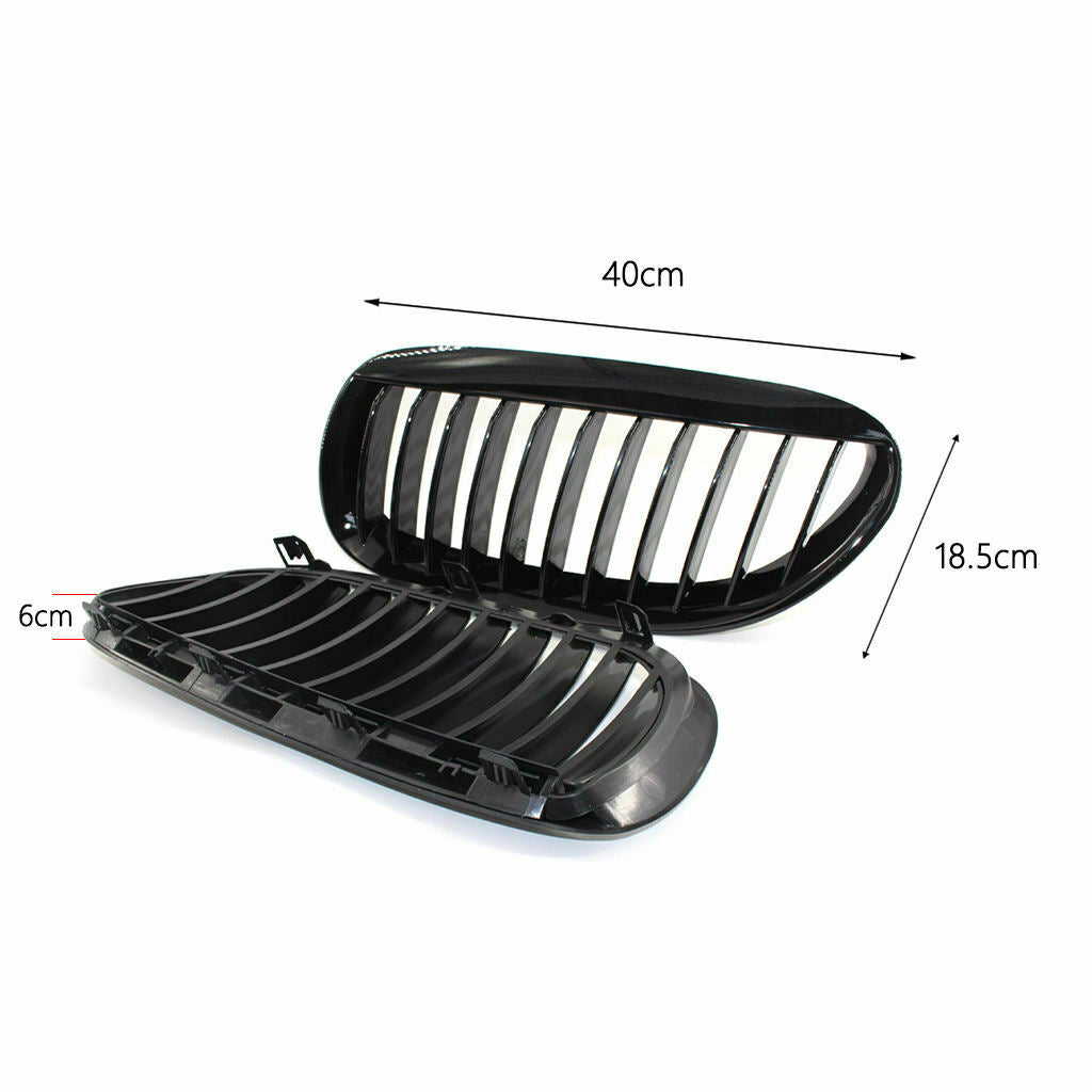 2x Front Kidney Black Grill Grille for BMW M6 E63 E64 6-series 04-10 Durable