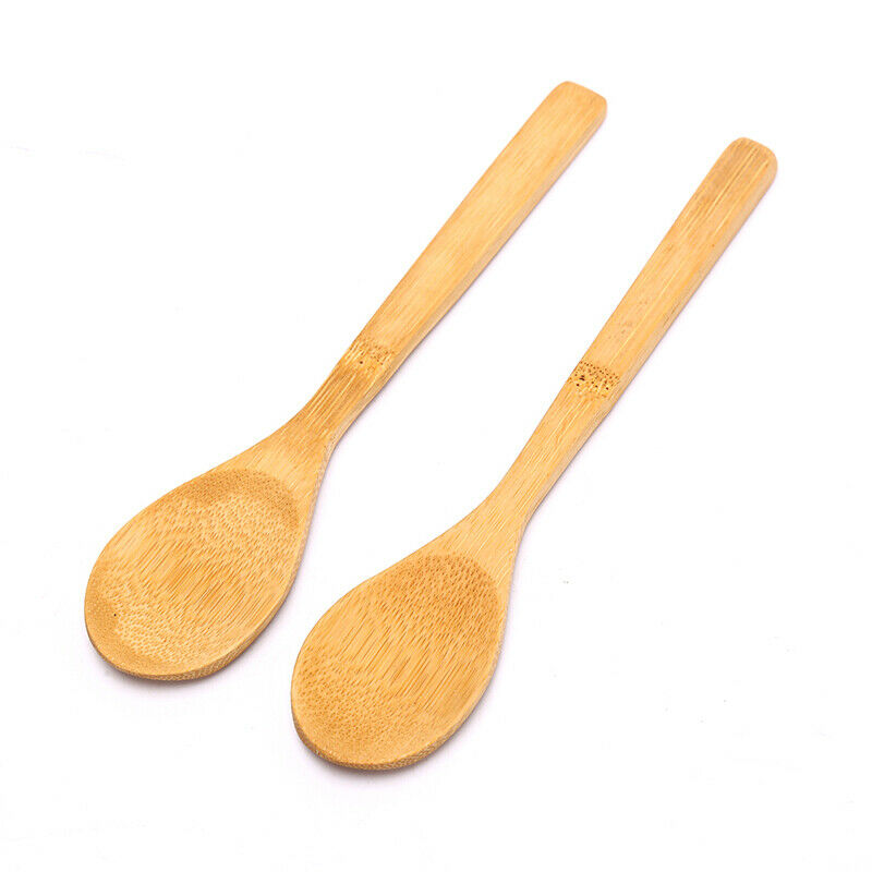 1Pc Mini Wooden Round Bamboo Spoon Soup Tea Coffee Salt Spoon Jam Scoop T.l8