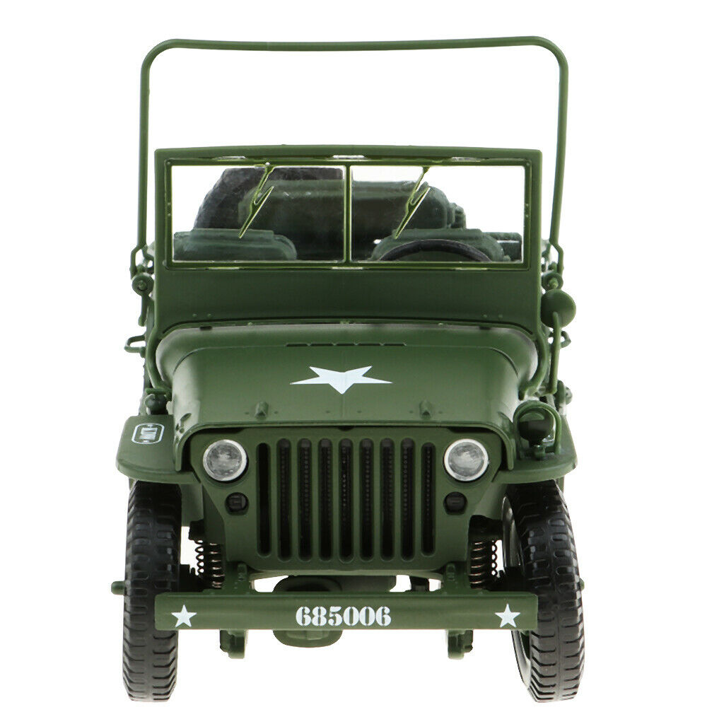 1:18 Metal Willys WWII Jeep SUV Car Military Toys Collectibles Party Favors