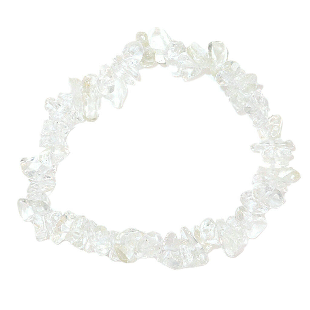 Charms Natural Crystal Gravel Bracelet Beaded Lovers Bangles White