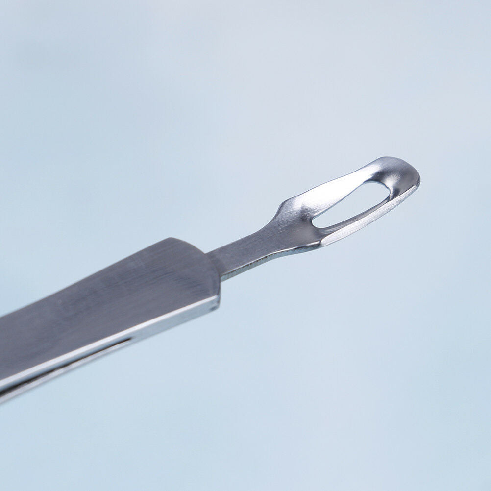 Facial extractor blackhead acne blemish remover tweezers bend curved need.l8