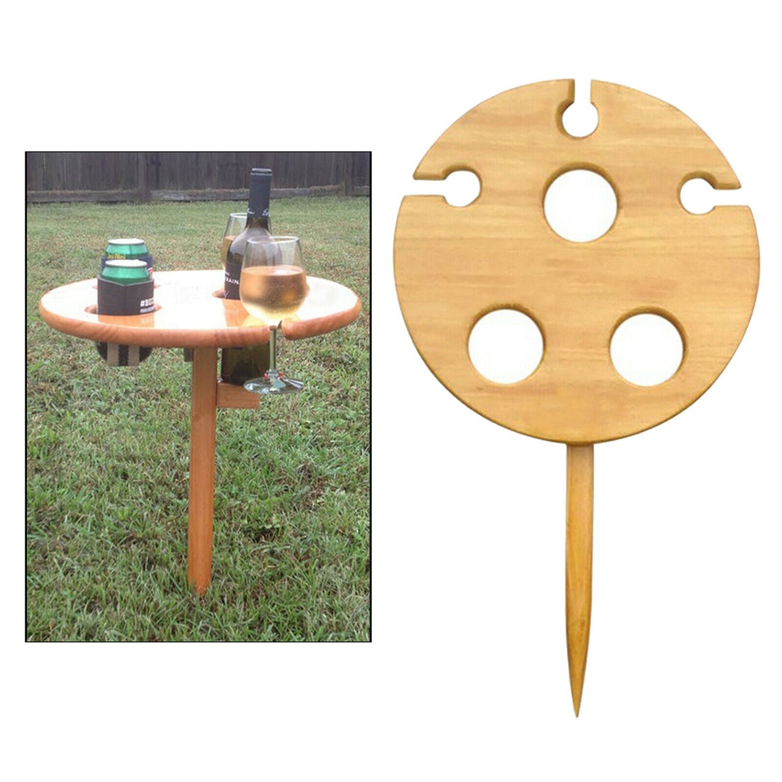 Folding Outdoor Wine Table Compact BBQ Camping Beer Serving Home Lawn Beach