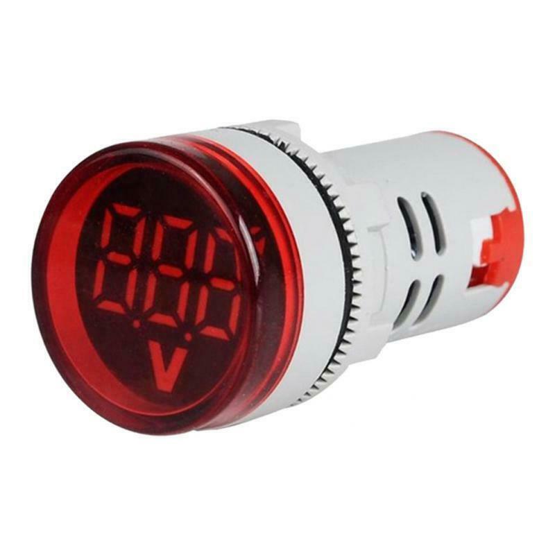 Pack of 2 Plastic DIY Mini Voltmeter Round Voltage Meter LED Indicator Light