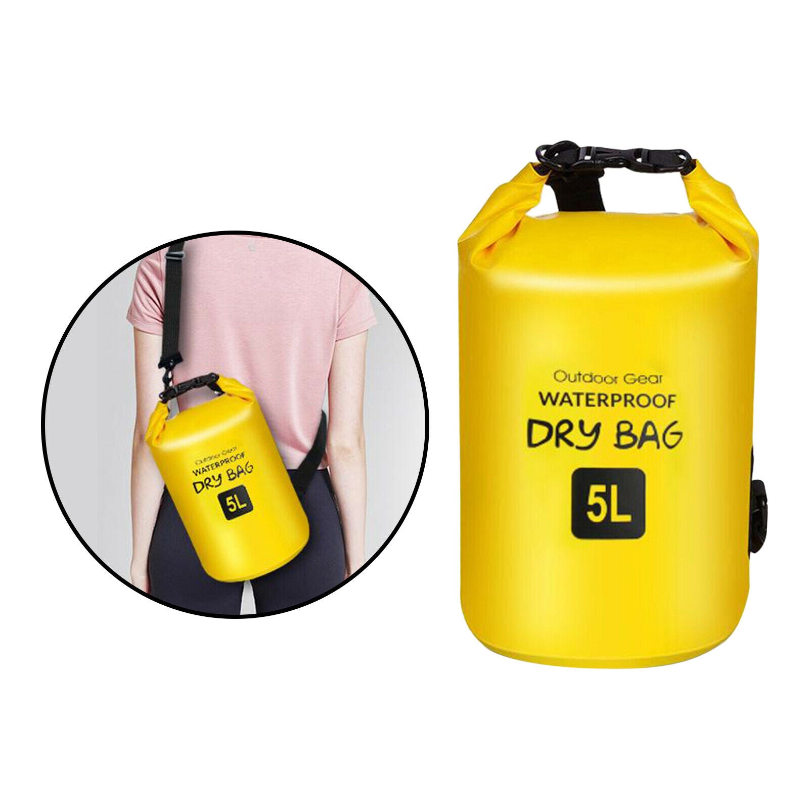 Waterproof Dry Bag Backpack Camping Boating Kayaking Roll Top Sack Pack 5L