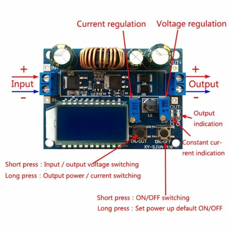 4A Buck-Boost Converter Module Adjustable buck boost Board With LCD Display L50