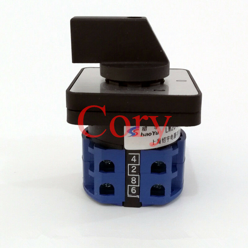 1PC Rotary Selector Changeover Switch 3 position 1-0-2 8 Screw terminal 440V 20A
