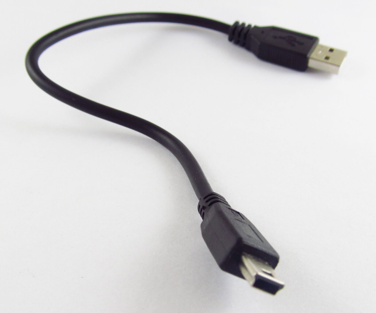 1x Black USB 2.0 Type A Male to Mini 5pin Male Convert DATA Cable 30CM Universal