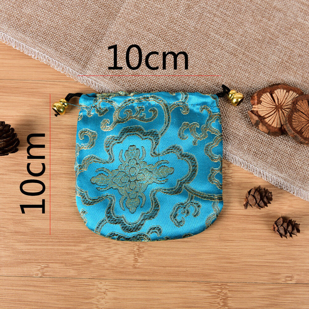 10x Chinese Handmade Mix Colors Silk Bag Coin Purse Gift Jewelry Bags Pouche SJ