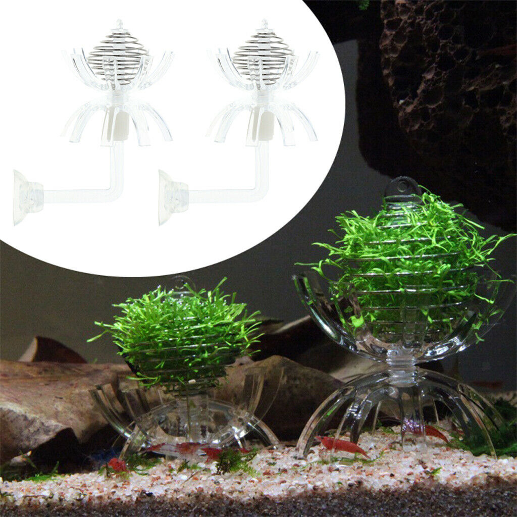 2pcs Aquarium Clear Acrylic Feeder for Fish Tank Shrimp Feeding