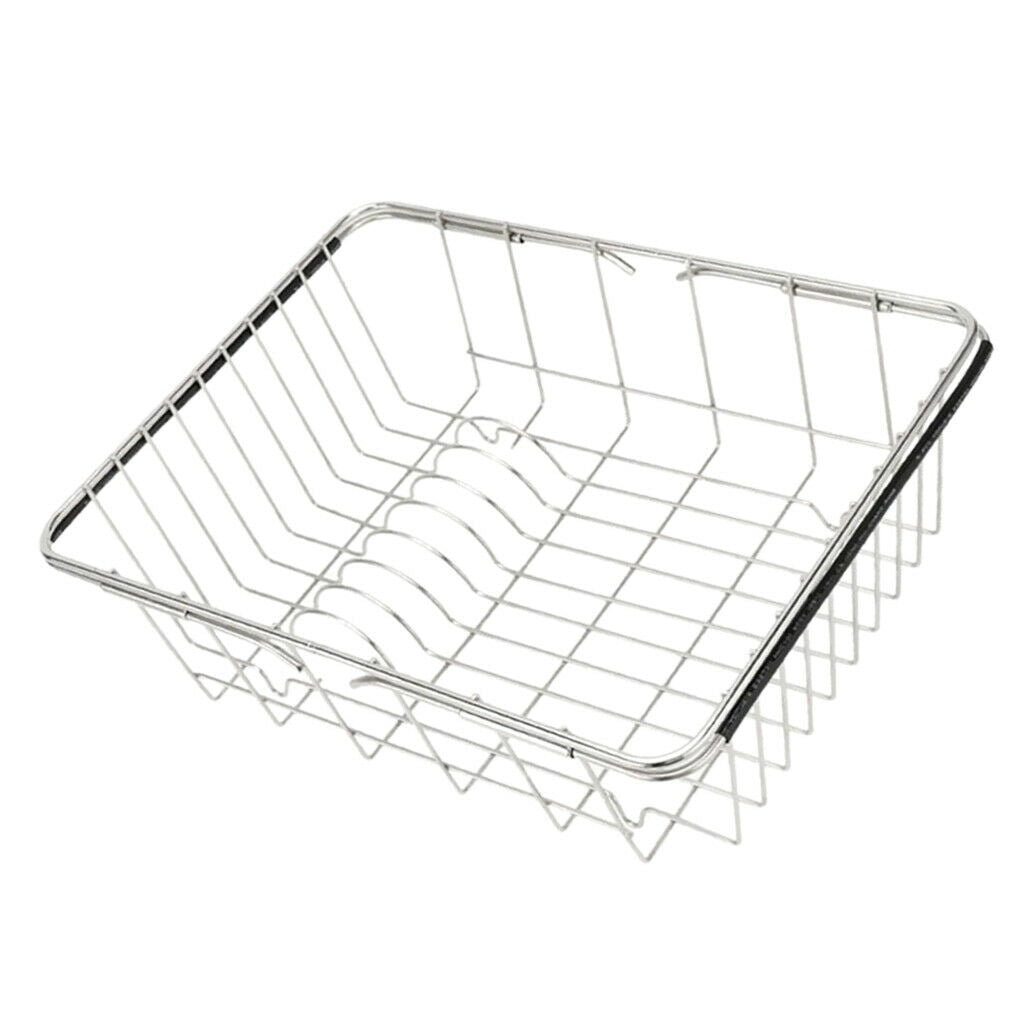 Multi-function Dish Drainer Drying Rack Stainless Steel Fruits Cups Drainer