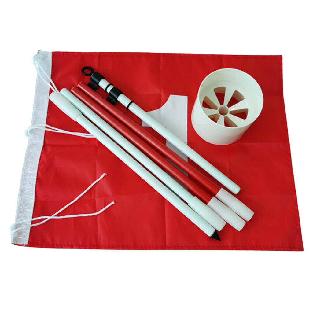 5-Section Premium Golf Flag Stick Pole Garden Cup Practice Set Accessories
