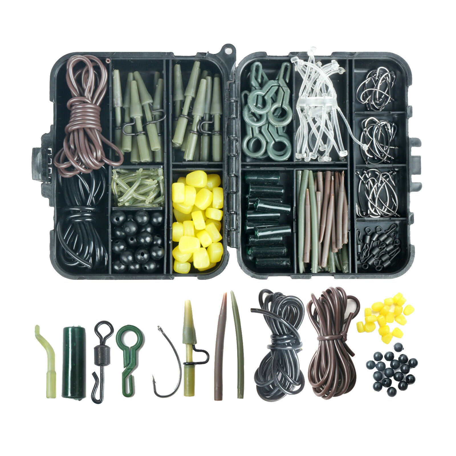 225-in-1 Portable Fishing Tackle Box Carp Weights Lures Safety Hooks Swivels