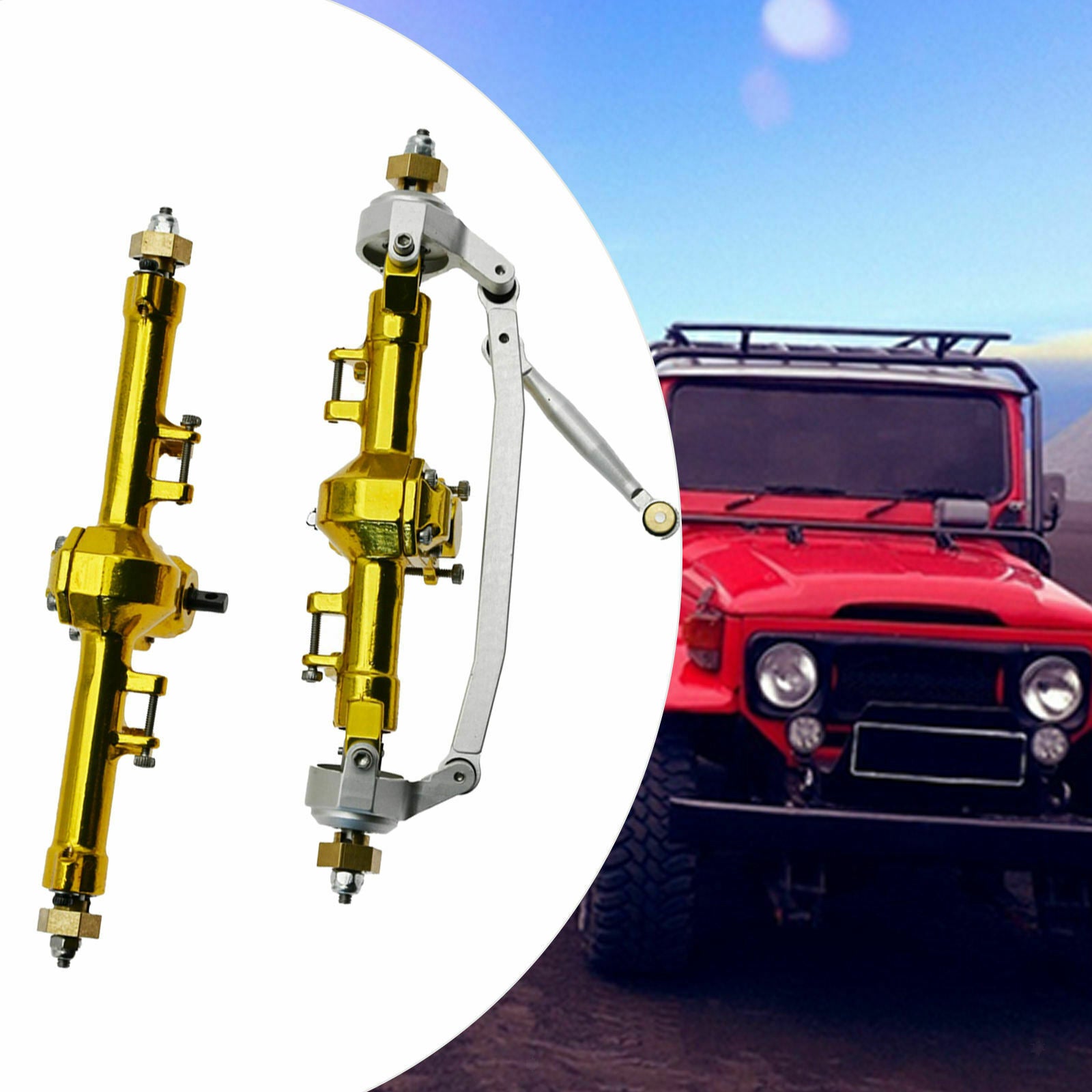 2x Metal Front and Rear Axle Set for Axial SCX24 AXI90081 Buggy DIY Accs