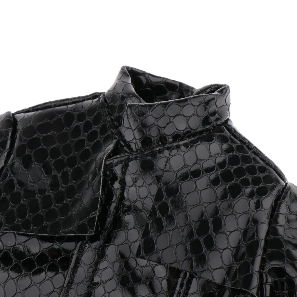 1/6 Scale Faux Leather Trench Coat, Compatible with Universal Brand 12 inch Male