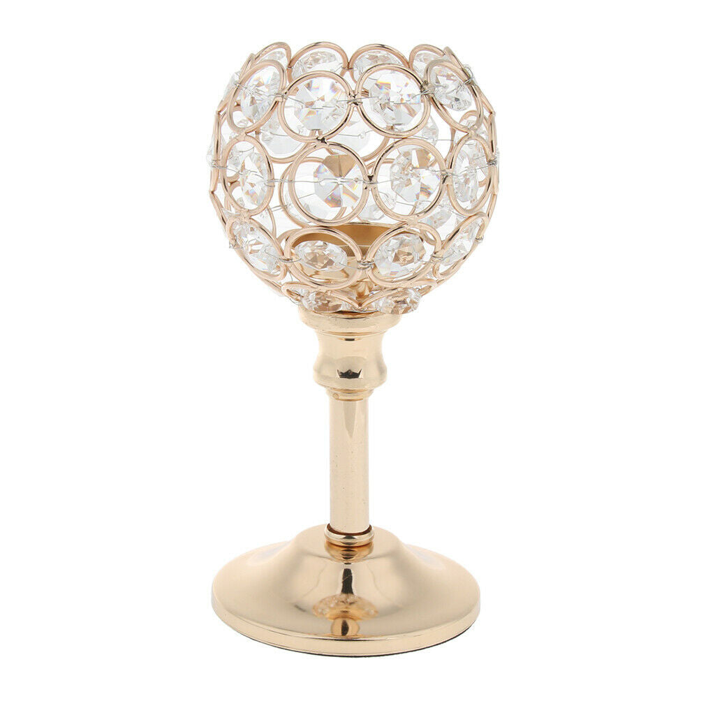European Style Mosaic Candle Holder Moroccan Candlestick for Wedding Golden- S