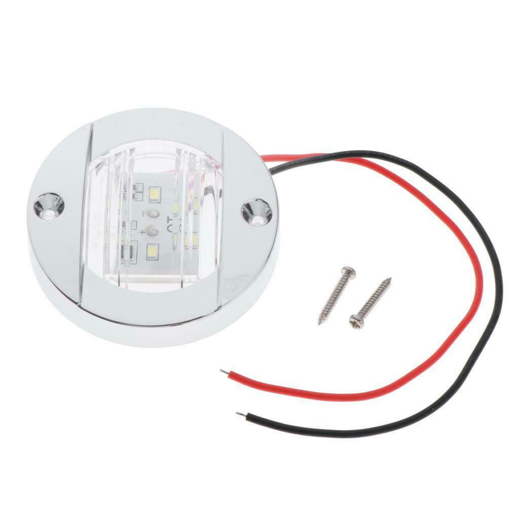 4Pcs Boat LED Stern Lights Anchor Lamps 12V 3" Chrome Clear Lens 6-2835-SMD