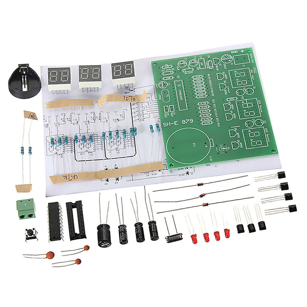 DIY Electronic 6 Digit Screen Clock Kit Display Learning Electronic Kits