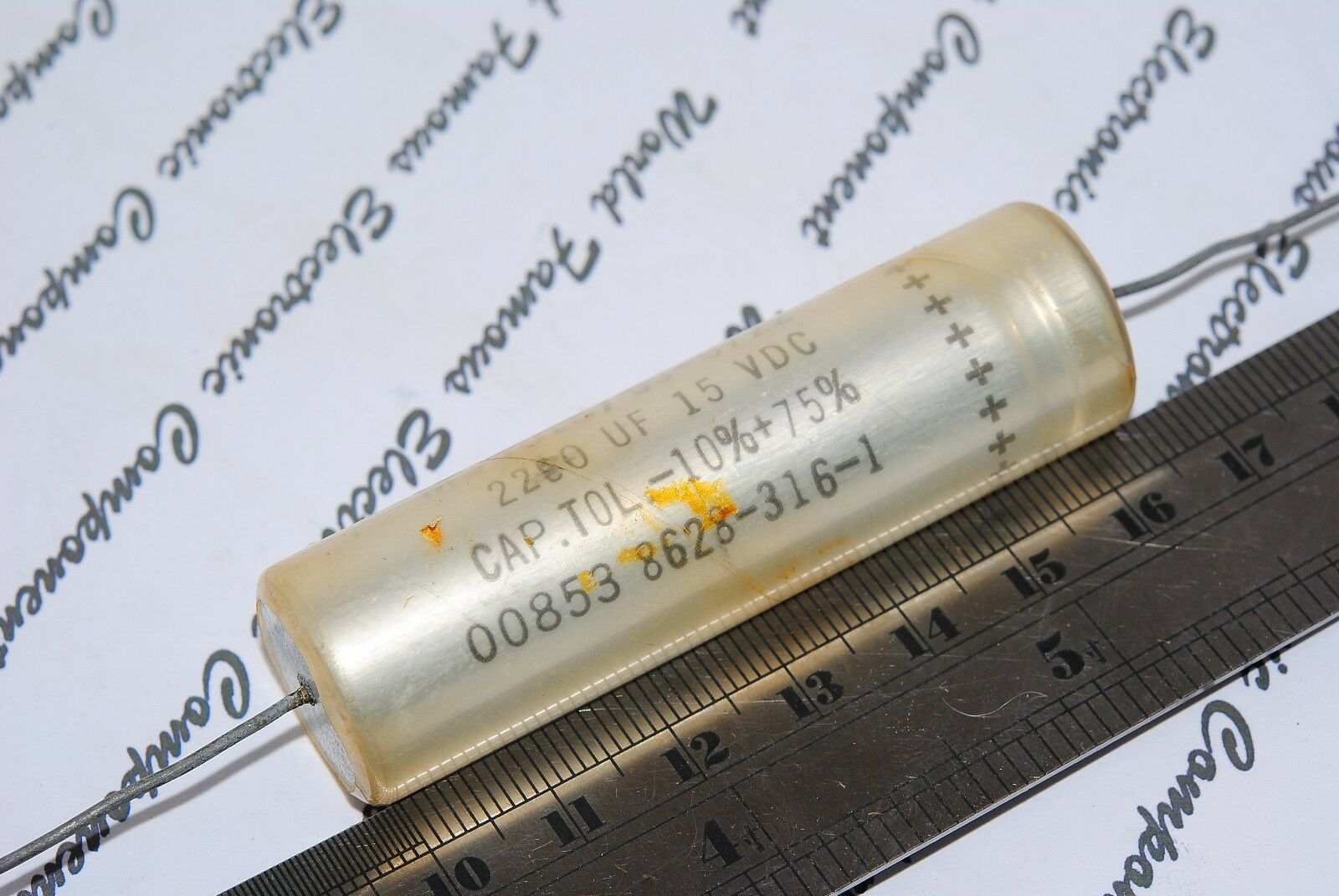 1pcs - SANGAMO 2200uF (2200µF) MIL Axail Capacitor - M39018/03-0722