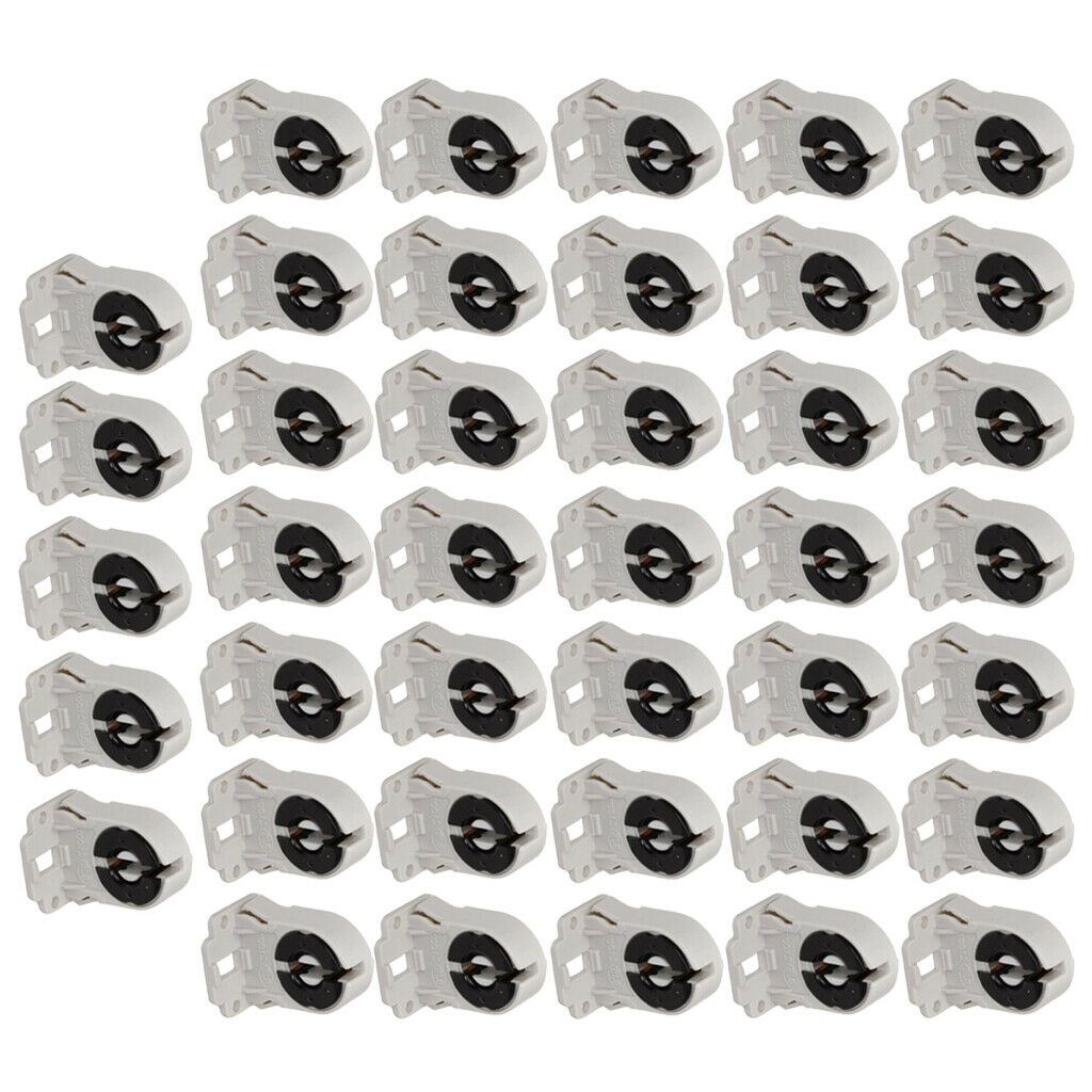40Pcs T8 Light Socket Lamp Base 50/60Hz Accs for Fluorescent Replacement