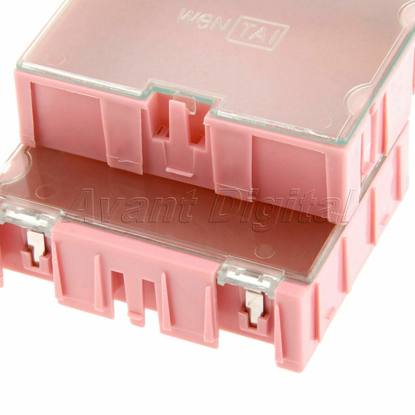 Brand New 2Pcs Pink Anti-Static Part Storage Electronic SMT SMD Component Box