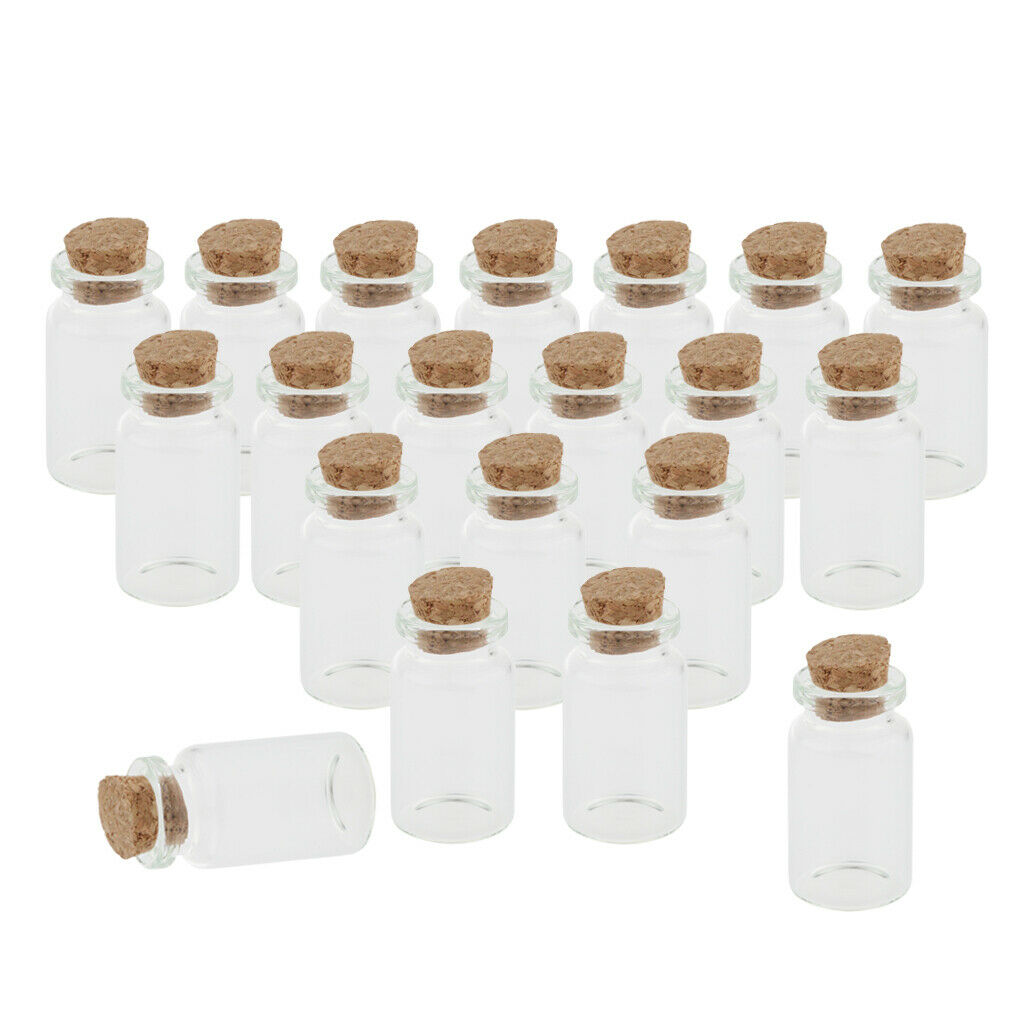 Pack of 60 Small Glass Bottles with Cork Stopper, Tiny Clear Vials, Jewelry