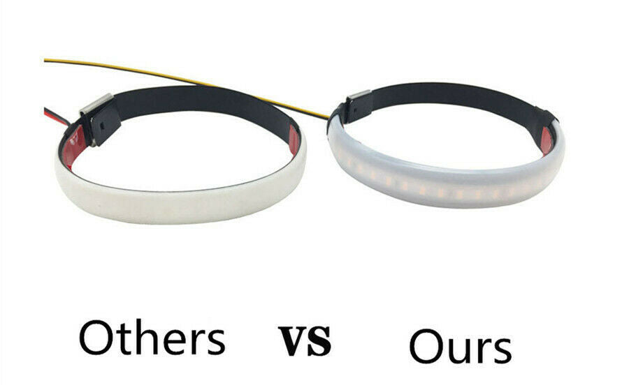 2 Pcs DC12V Strobe Front Fork White LED Turn Signals Light Strip 120Â° View Angle