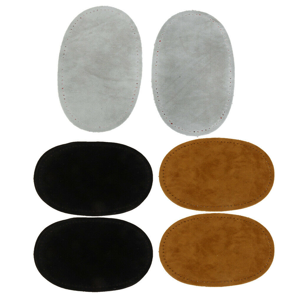 6Pcs Soft Suede Sew-On Oval Elbow Patches DIY Repair Sewing Applique for