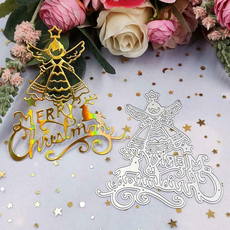 Merry Christmas Angel Metal Cutting Dies Stencil DIY Scrapbooking Album Paper
