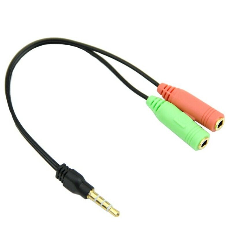 PC Headset To Smartphone Adapter Dual 3.5mm Male to Female Splitter Cable H6G5G5