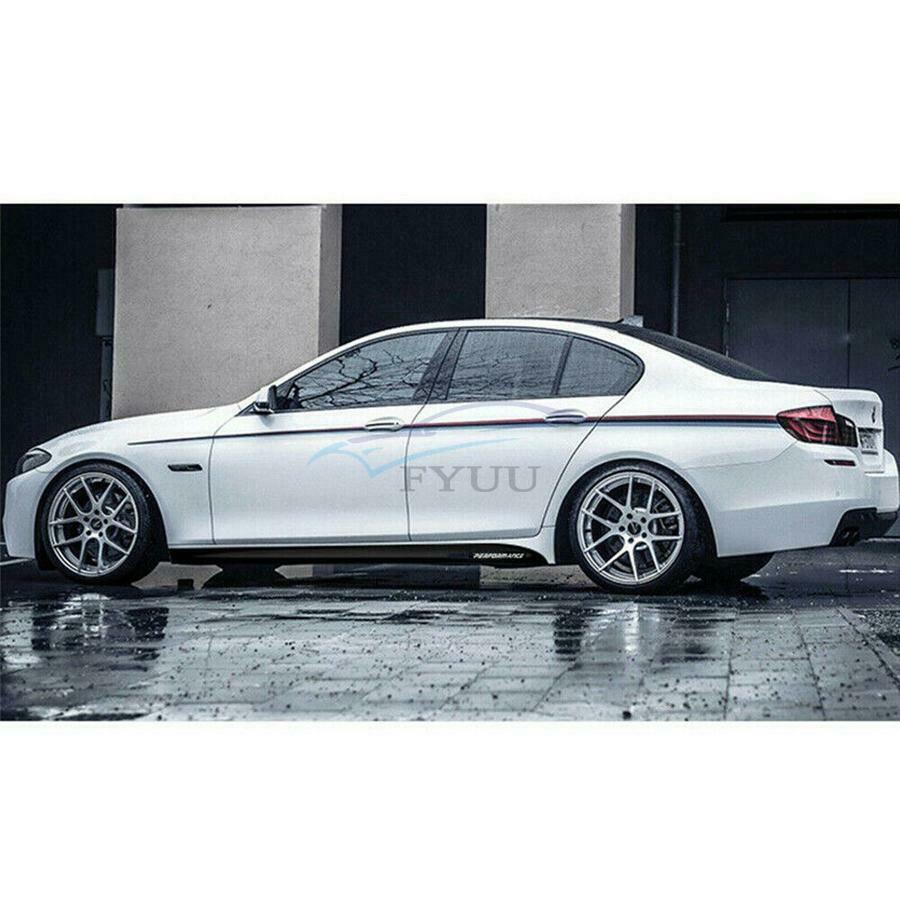 80.7"×3.7" 5D Glossy Carbon Fiber Car Side Skirt Trim Stickers For BMW E90- E93