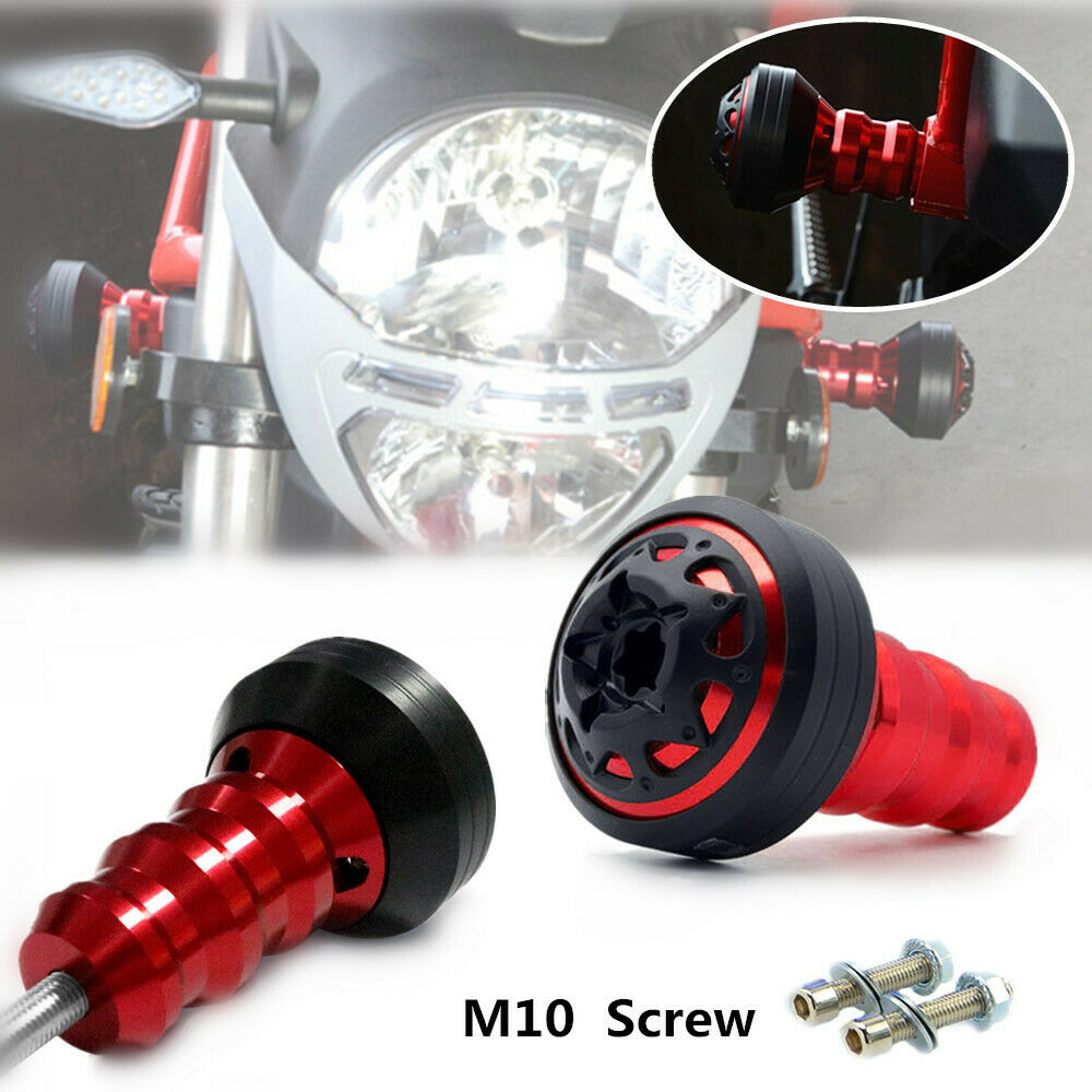 2X CNC Motorcycle 10MM Screw Protection Rod Frame Engine Anti-falling Slider Cap