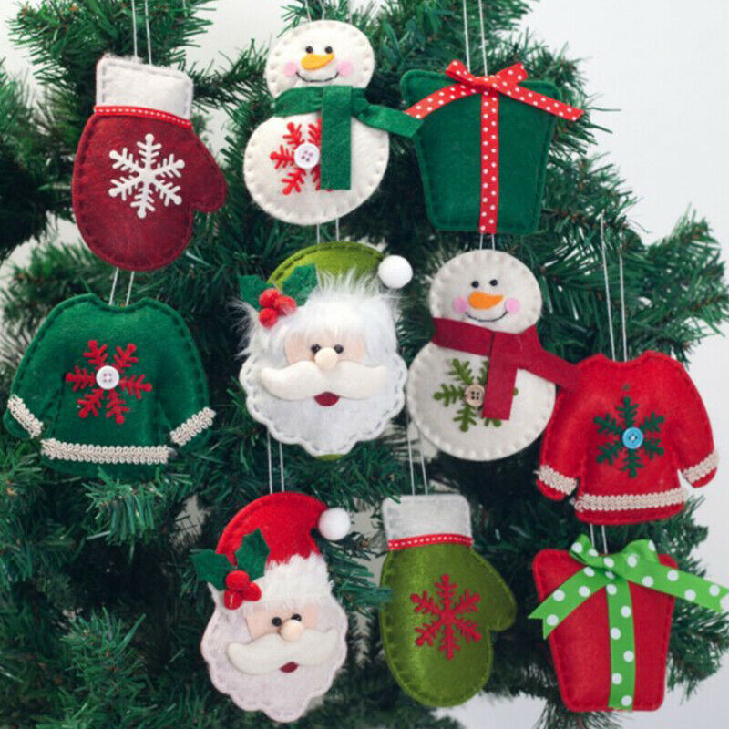 10pcs Cute Christmas Tree Ornaments The Santa Claus/Snowman/Gloves Party De JD