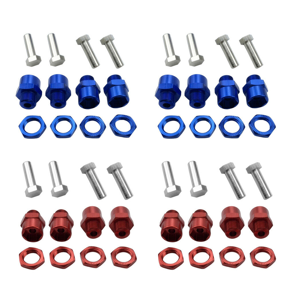 4 Set 12 to 17mm Metal Wheel Hex Hub Adapter for 1/10 Scale RC Car Accs