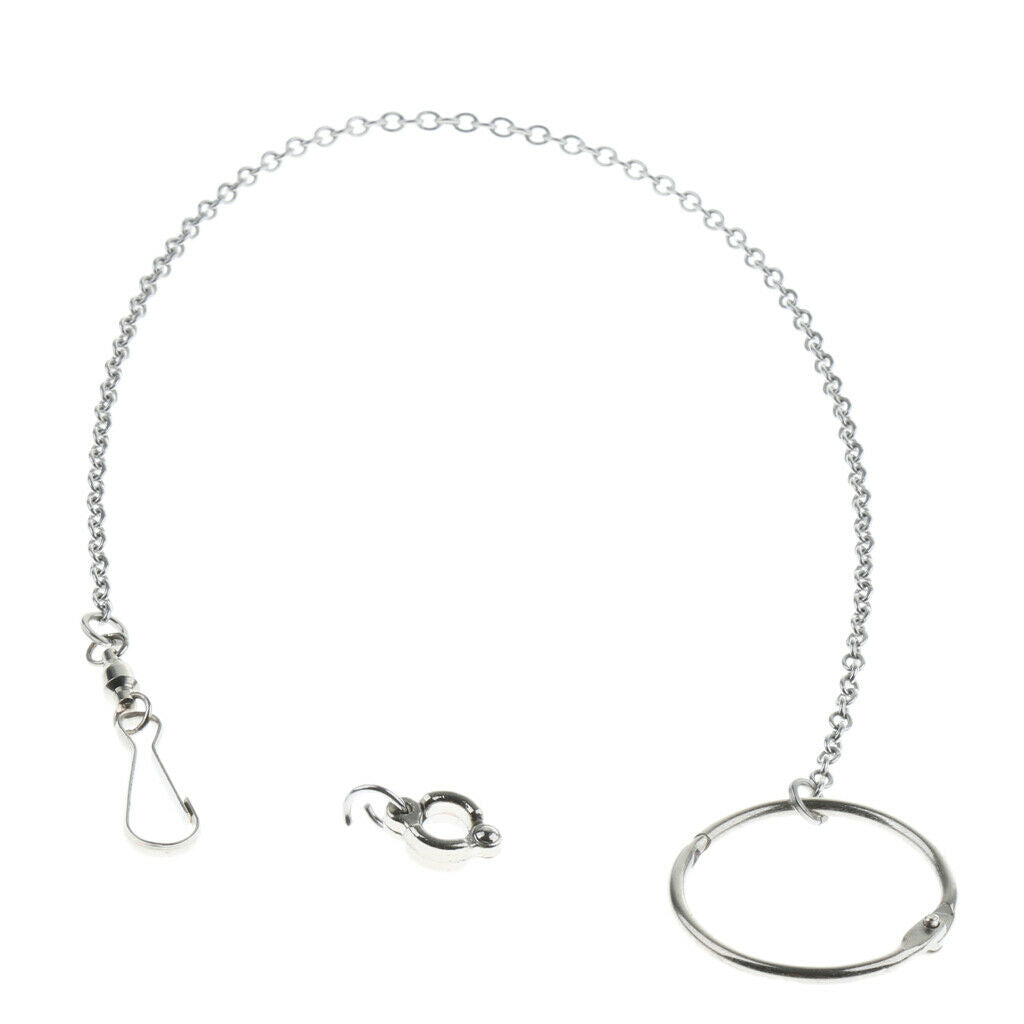 2XBird Training Ring Parrot Foot Stainless Steel Fission Chain Leash, Easy