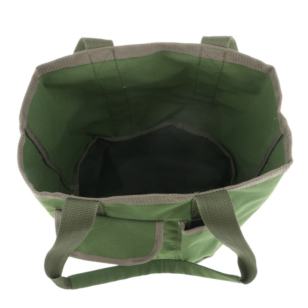 Green Canvas Gardening Garden Bucket Tool Bag Storage Holder for Accessory